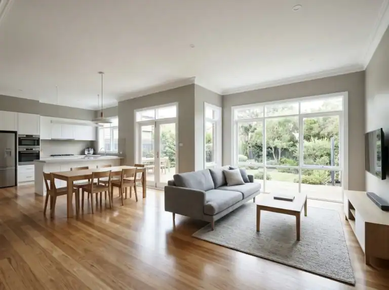 Interior Painting of open plan living area by Melbourne painters MRE